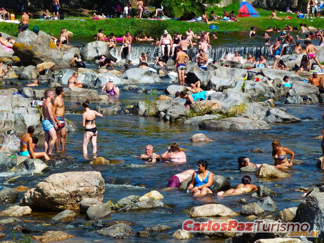 Playas sobre el Ro San Antonio en Carlos Paz